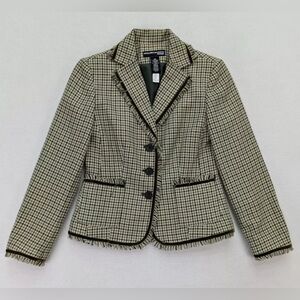 Norton McNaughton Black and White Blazer with Notched Lapels